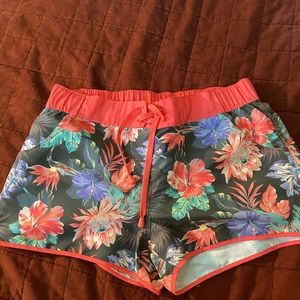 Floral print athletic shorts